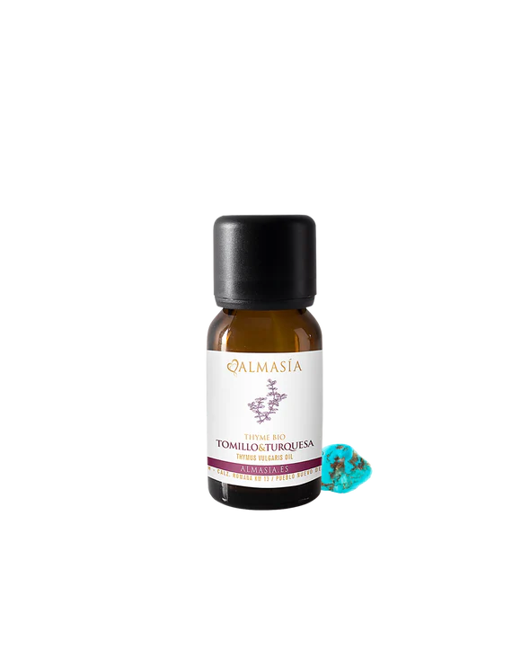 Aceite esencial de tomillo con turquesa