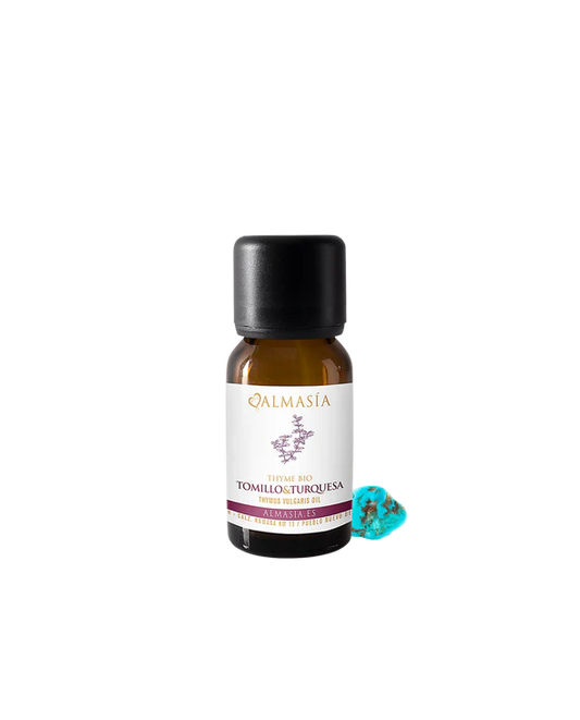 Aceite esencial de tomillo con turquesa